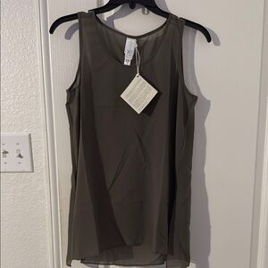 Green Sleeveless Tank Top with Soft Drape